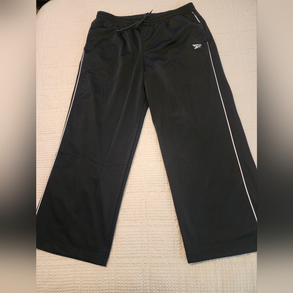 Reebok Men's Black Speedwick Trainers Pants Elastic Waist Drawstring 1XL New